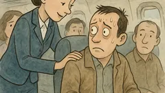 Banc: Stewardesa întreabă pasagerul neliniștit