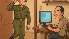 Banc: Ușa se deschide brusc, „Tată!”